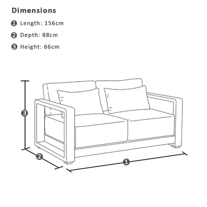 Whitehaven 2+1+1 Seater Outdoor Aluminium Lounge with Hugo Round Coffee Table Set