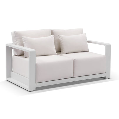 Whitehaven 3+2+1 Outdoor Aluminium Lounge with Sunbrella Cushions with Hugo Coffee Table Set