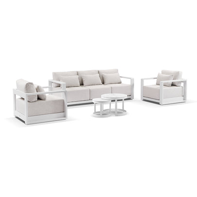 Whitehaven 3+1+1 Seater Outdoor Aluminium Lounge with Hugo Coffee Table Set