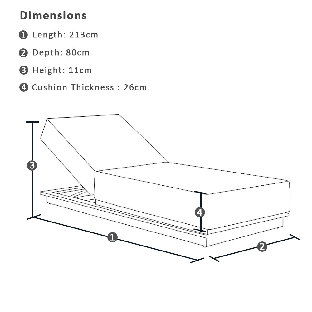 Whitehaven Outdoor Aluminium Single Sun lounge Set