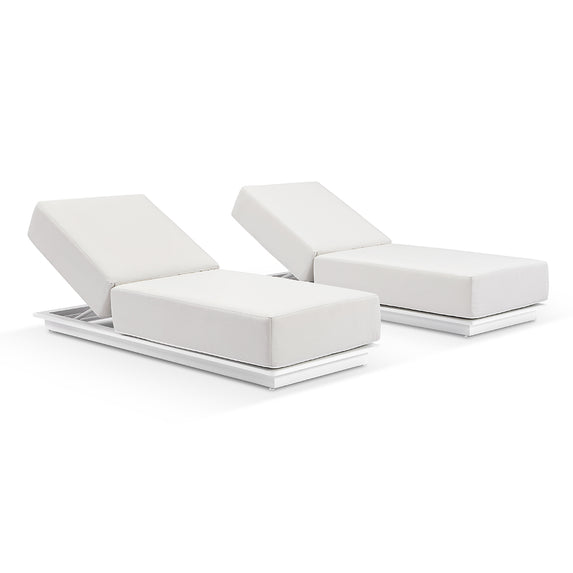 Whitehaven Outdoor Aluminium Single Sun lounge Set in Sunbrella