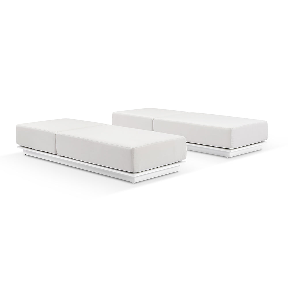 Whitehaven Outdoor Aluminium Single Sun lounge Set in Sunbrella