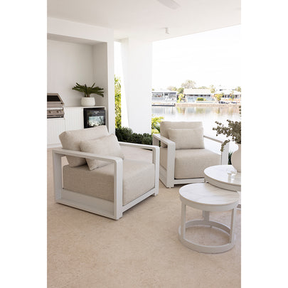 Whitehaven 3+1+1 Seater Outdoor Aluminium Lounge with Hugo Coffee Table Set