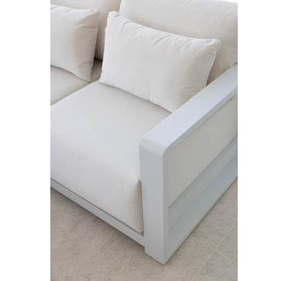 Whitehaven 3+2+1 Outdoor Aluminium Lounge with Sunbrella Cushions with Hugo Coffee Table Set