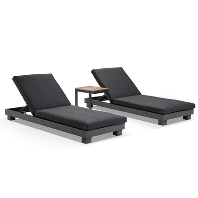 Santorini Aluminium Sun Lounge Set w/ Side Table