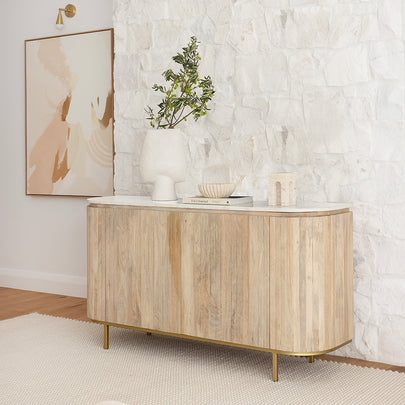 Abbotsbury Indoor Buffet Sideboard with Marble Top