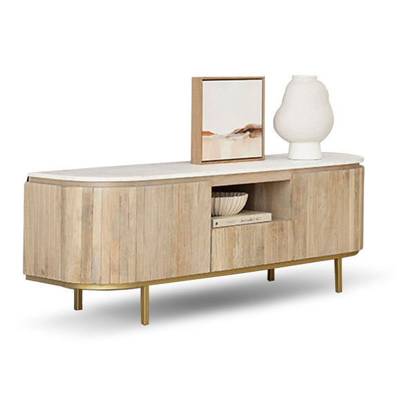 Abbotsbury Indoor Marble Top TV Entertainment Unit