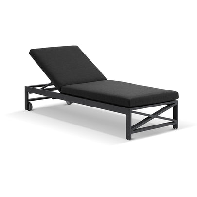 Kansas Outdoor Aluminium Sun Lounge Set on Wheels with Hugo Side Table