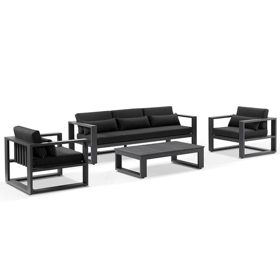 Santorini 3+1+1 Aluminium Lounge Setting with Coffee Table