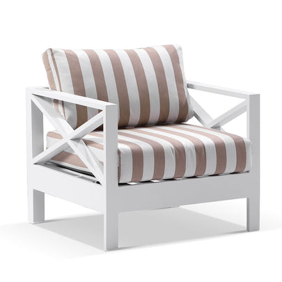 Kansas 2+1+1 seater Outdoor Aluminium Lounge Set with Coffee Table in Sunbrella