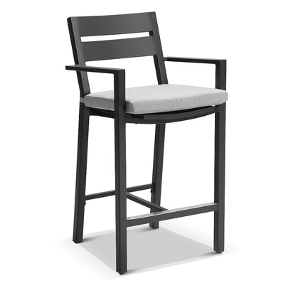 Santorini Outdoor Aluminium 2m Bar Table with 8 Bar Stools