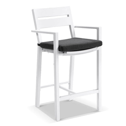 Santorini Outdoor Aluminium 2m Bar Table with 8 Bar Stools