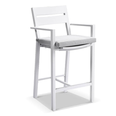 Santorini Outdoor Aluminium 2m Bar Table with 8 Bar Stools