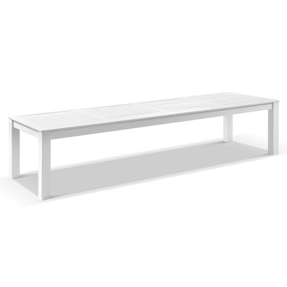Santorini 12 Seater Outdoor Rectangle Aluminium Dining Table and Chairs setting