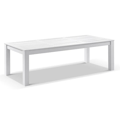 Santorini 2.5m Outdoor Rectangle Aluminium Dining Table with 8 Hugo Rope Chairs