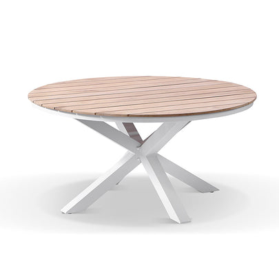 Tuscany Round 1.5m Outdoor Aluminium and Teak Top Dining Table
