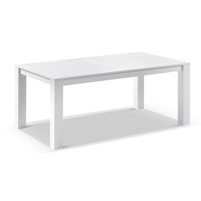 Santorini 6 Seater Outdoor Rectangle Aluminium Dining Table and Chairs Setting