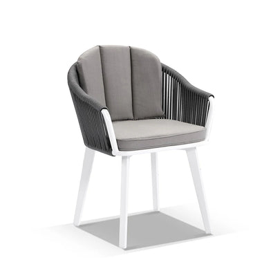 Alpine 6 Seater Rope and Aluminium Dining Table and Chairs Setting