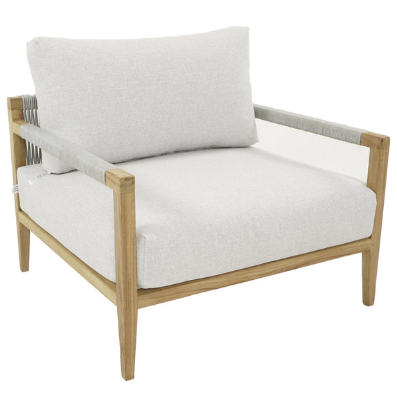 Allora 1 Seater Timber and Rope Armchair Lounge