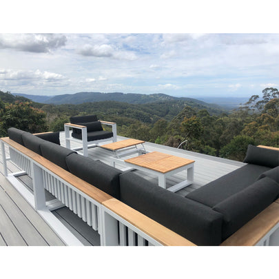 Balmoral Package C Outdoor Aluminium and Teak Lounge Setting with Coffee Table