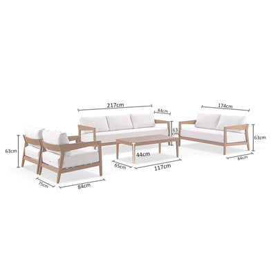 Bronte 3+2+1+1 Outdoor Aluminium Lounge with Sunbrella Setting with Coffee Table