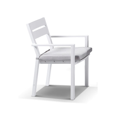 Houston Outdoor 1.8m Round Aluminium Dining Setting with 8 Santorini Chairs
