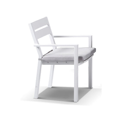 Austin Outdoor 2.2m-3m Extension Dining Set with Light Oak Aluminium and 10 Santorini Chairs