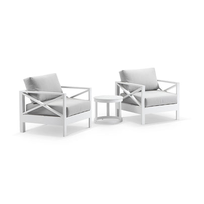 Kansas Outdoor Aluminium Lounge Patio Balcony Set with Side Table