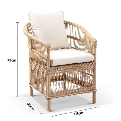 Watego Malawi Style Outdoor Wicker and Aluminium Dining Chair