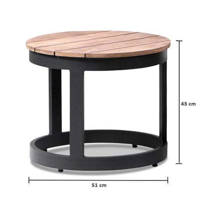 Santorini Aluminium Double Sun Lounge w/ Round Side Table