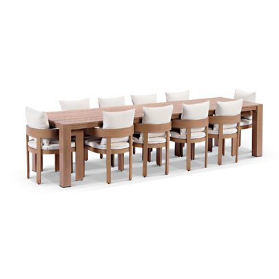 Entertainer 3.05m Outdoor Aluminium Dining Table with 10 Marlo Chairs