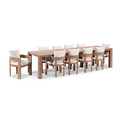 Entertainer 3.05m Outdoor Aluminium Dining Table with 10 Marlo Chairs