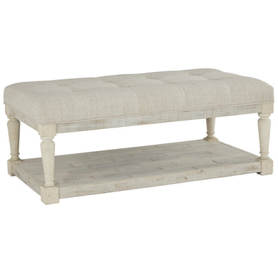 Isabelle Indoor Timber Ottoman Coffee Table with Shelf