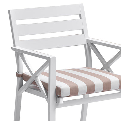 Kansas Outdoor Ceramic 3m Aluminium Dining Table with 10 Chairs Setting in Sunbrella