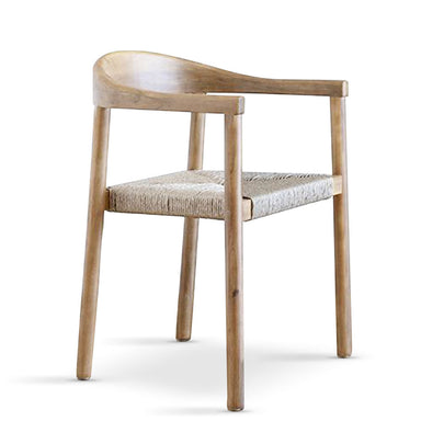 Kotara Hardwood Timber Outdoor Indoor Dining Chair with Rattan Base