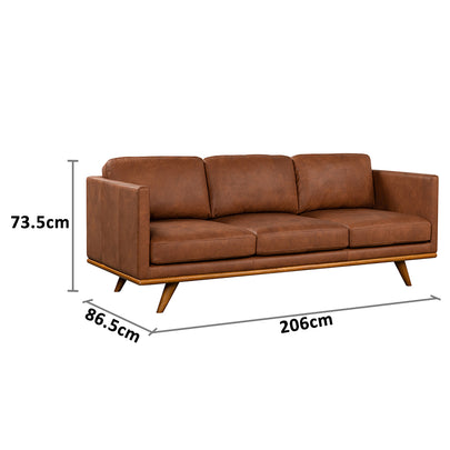 Manly Italian Leather Couch Indoor Seater Hazel Lounge Sofa