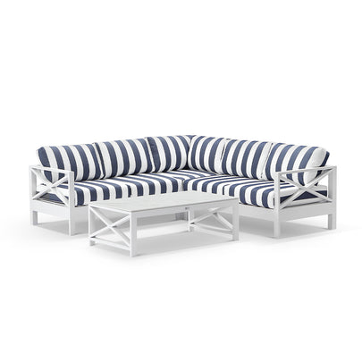 Kansas Package A - Outdoor Aluminium Corner Modular Lounge Set with Coffee Table