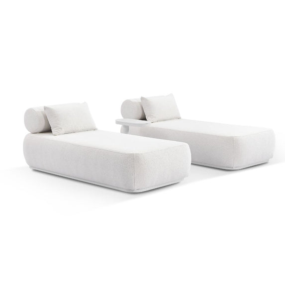 Norfolk Outdoor Aluminium Single Sun Lounge Set with Side Table