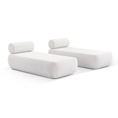 Norfolk Outdoor Aluminium Single Sun Lounge Set with Side Table
