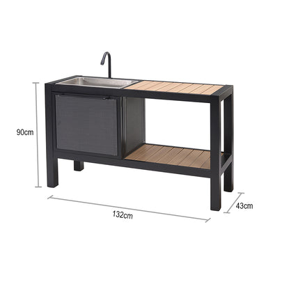Portsea Outdoor Patio Aluminium Kitchen Island Bench Sink
