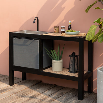 Portsea Outdoor Patio Aluminium Kitchen Island Bench Sink