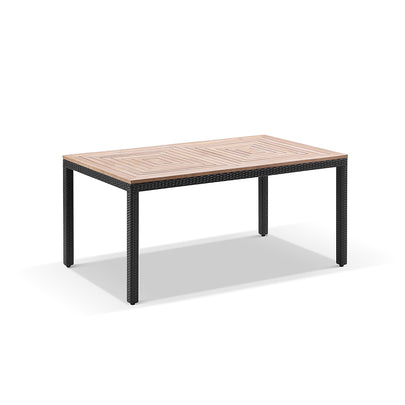 Sahara 6 Seater Teak Top Table with Kai Outdoor Wicker Chairs