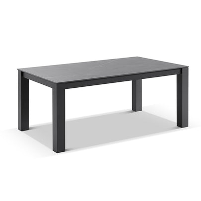 Hugo Ceramic 1.8m Outdoor Aluminium Dining Table with 6 Capri Chairs Setting