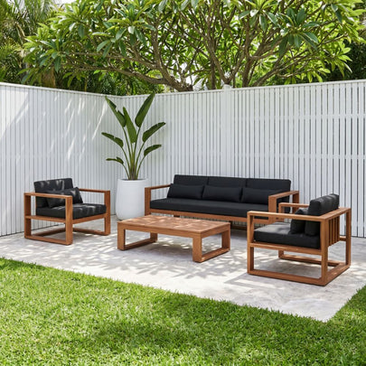 Santorini 3+1+1 Aluminium Lounge Setting with Coffee Table