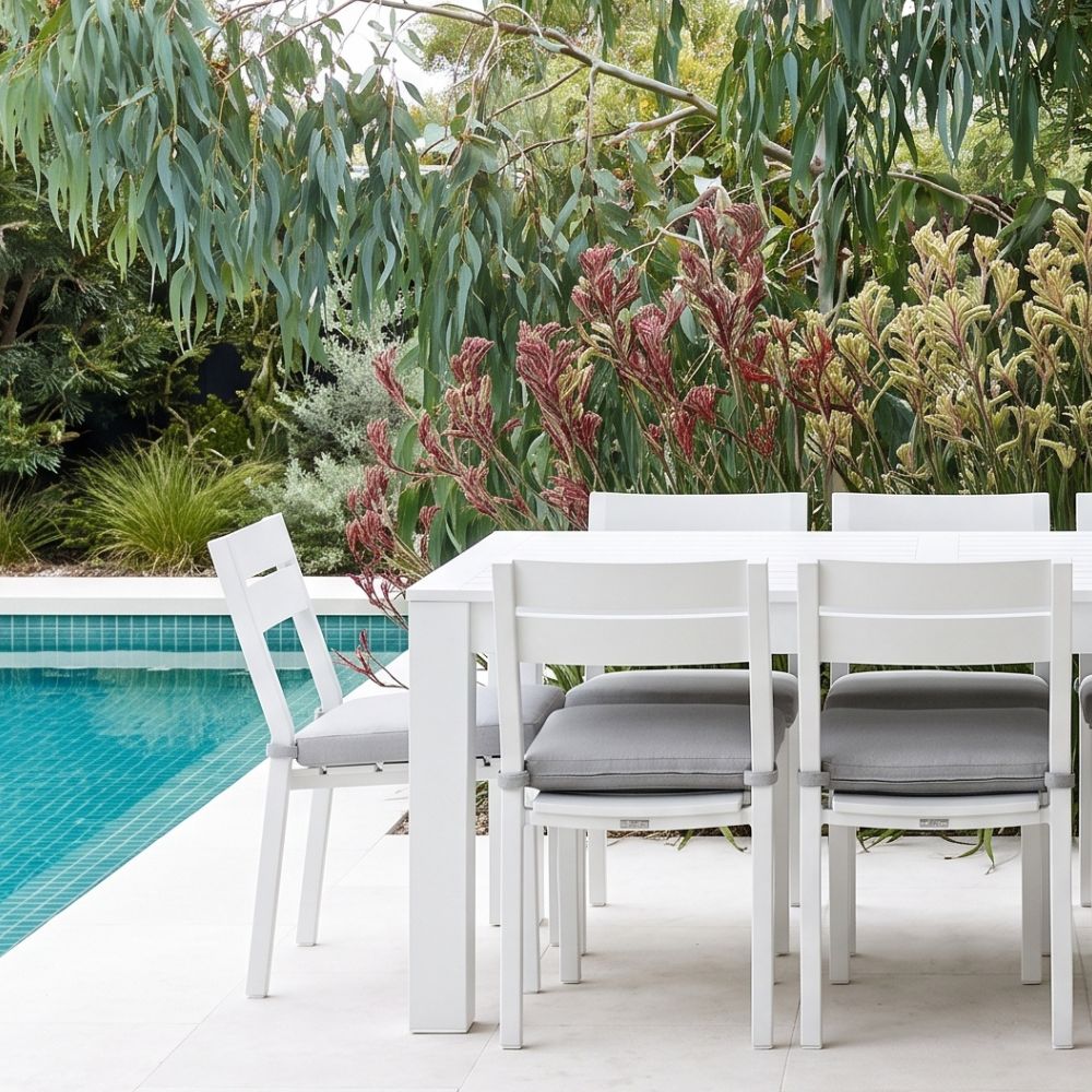 Santorini Outdoor Aluminium Armless Stackable Dining Chair
