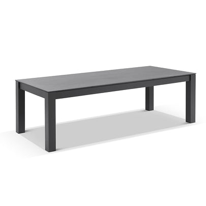Hugo Ceramic 2.5m Outdoor Aluminium Dining Table with 8 Capri Chairs Setting