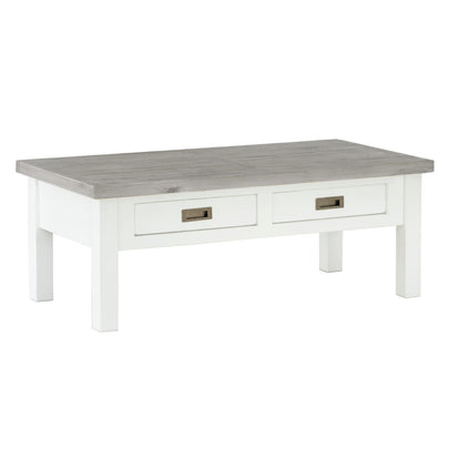 Ashton Rectangle Indoor Timber Coffee Table in Brushed with Wooden Top