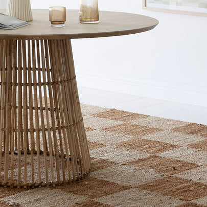 Tamborine Indoor 1.4m Round Dining Setting with 6x Ettalong Chairs