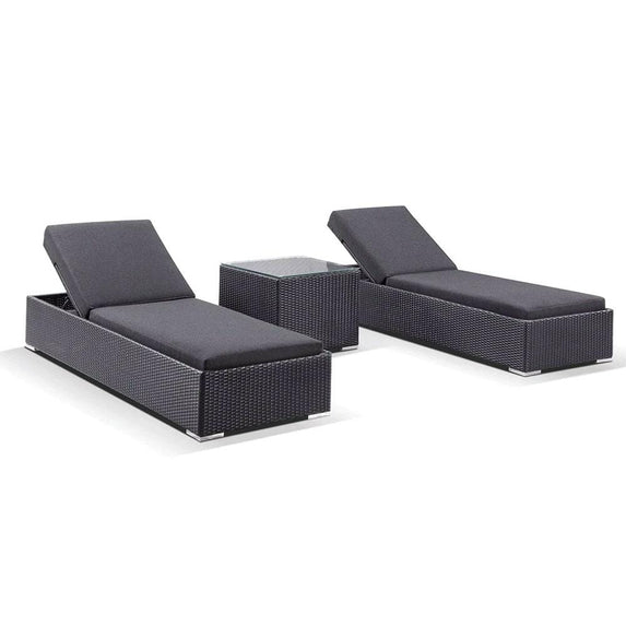 Breeze Outdoor Wicker Pool Sun Lounge Set with Table
