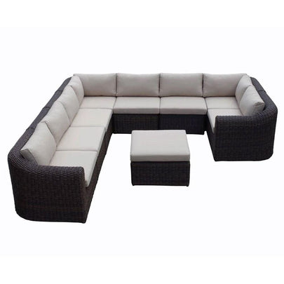 Subiaco Grand Outdoor Wicker Modular Corner Lounge Setting with Coffee Table